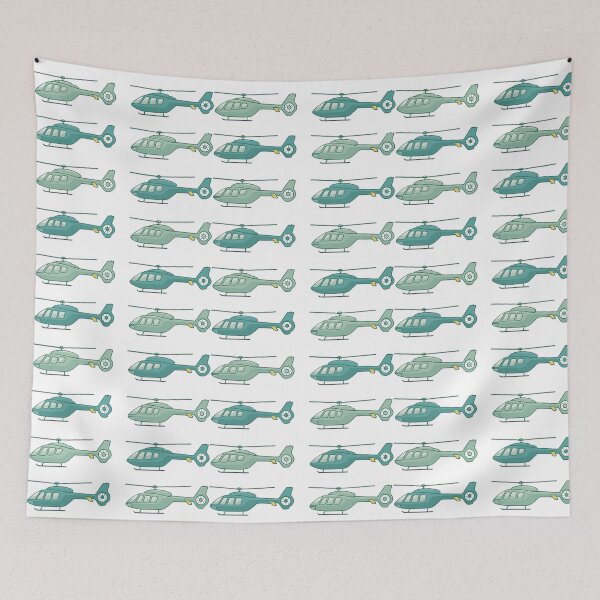 Item preview, Cartoon Helicopters Pattern in Blue Tones designed and sold by ArtfulWeave.