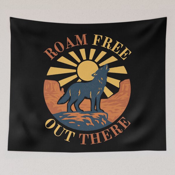 Item preview, Roam Free Out There – Vintage Desert Wolf Graphic designed and sold by ArcadiaSilence.