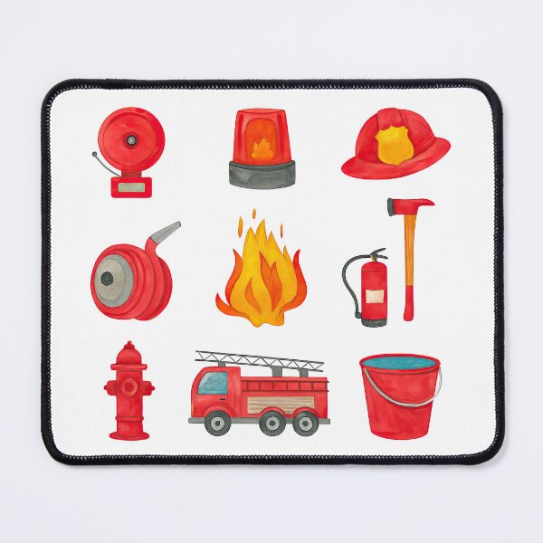 Item preview, Firefighting Equipment Cartoon Icons Set designed and sold by ArtfulWeave.
