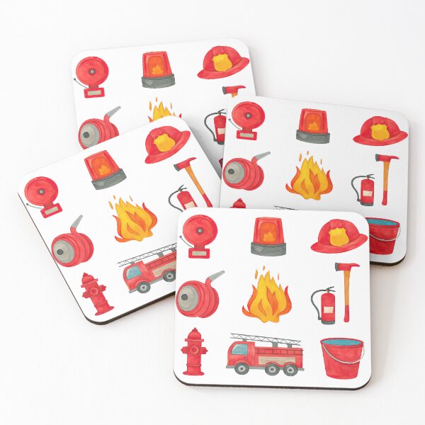 Item preview, Firefighting Equipment Cartoon Icons Set designed and sold by ArtfulWeave.
