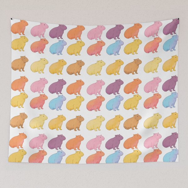 Item preview, Colorful Capybara Illustration Grid designed and sold by ArtfulWeave.