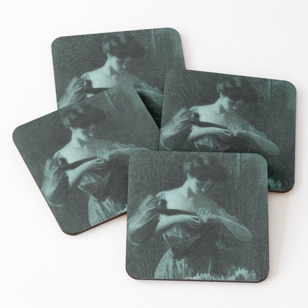 Item preview, Teal Vintage Woman and Flowers designed and sold by Studio Sonders.