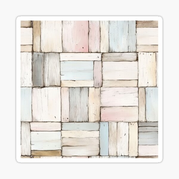 Item preview, Pastel Faux Wood Squares designed and sold by WatercolorLane.