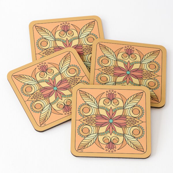 Item preview, 10th century symmetrical pattern in warm tones designed and sold by MarySchwindt.