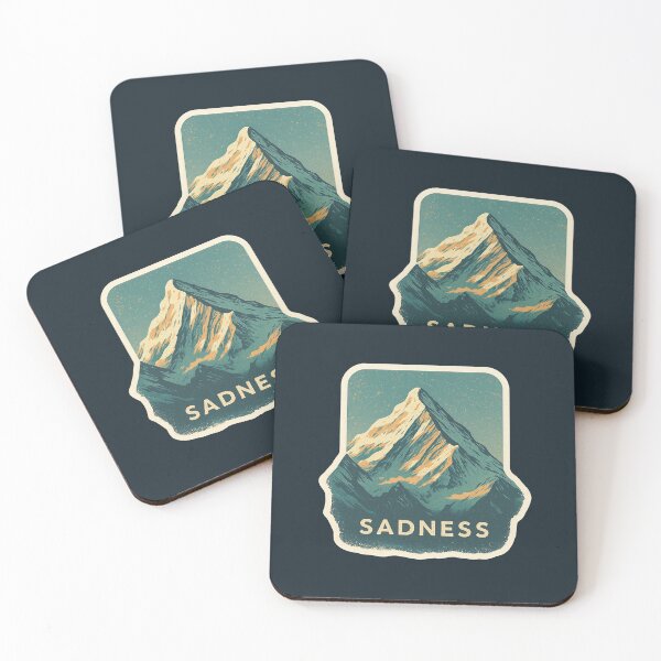 Item preview, Sadness Mountain Sticker | Moody Peak Retro Wilderness Aesthetic designed and sold by MarCinu Art.