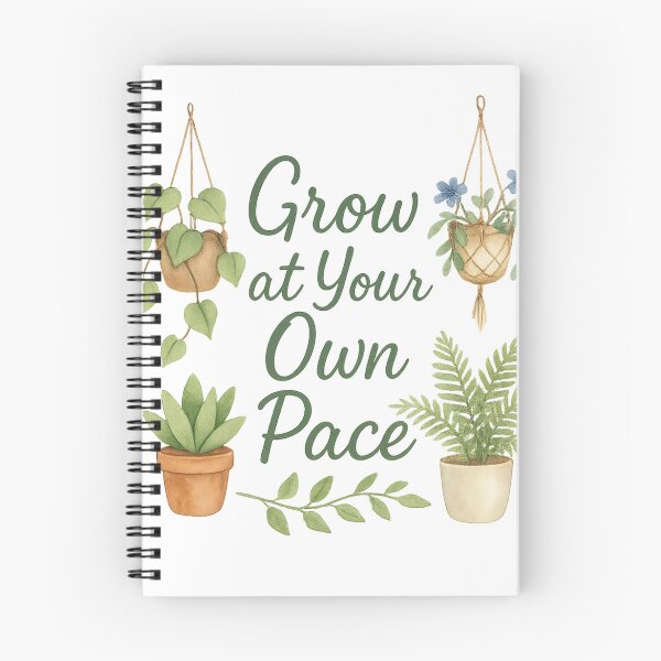 Item preview, Grow at Your Own Pace Botanical Quote Sticker – Watercolor Hanging Plants, Motivational Self Care, Mental Health, Indoor Garden Decor designed and sold by Design Den.