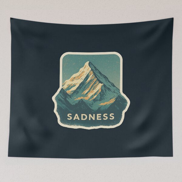 Item preview, Sadness Mountain Sticker | Moody Peak Retro Wilderness Aesthetic designed and sold by MarCinu Art.