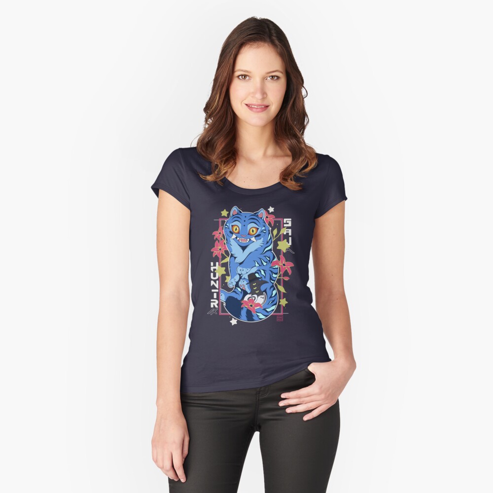 Vista previa del artículo con la obra «Camiseta entallada de cuello ancho», diseñado y vendido por ValeriaKarasu.