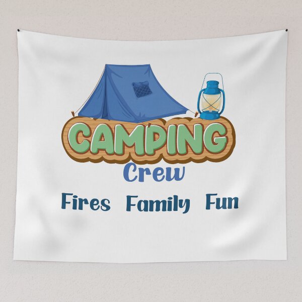 Item preview, “Camping Crew – Fires, Family, Fun”. designed and sold by Soukito.