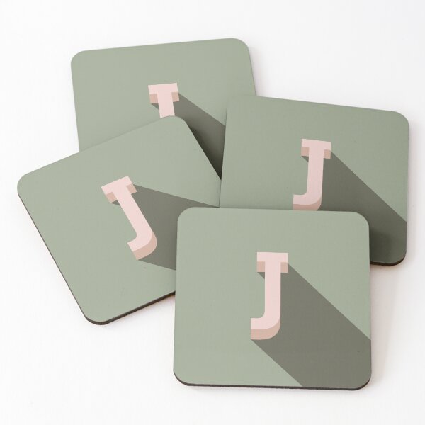 Item preview, Soft Pink & Sage Green Initial Letter J designed and sold by VANCHA ART.