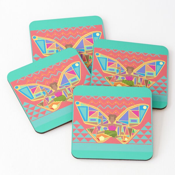 Item preview, "Butterfly Human...On the Go!" Whimsical, Geometric-Themed Art by SaVannaH "Beamz" D'Light designed and sold by SaVannaHBeamz4U.