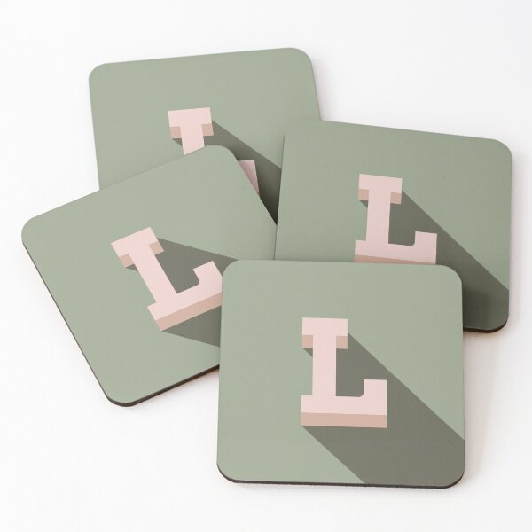 Item preview, Soft Pink & Sage Green Initial Letter L designed and sold by VANCHA ART.