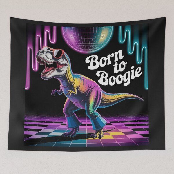 Item preview,  "Disco Dino: The T-Rex That Was Born to Boogie | Retro Dance Meme Gold" designed and sold by kalvey64.