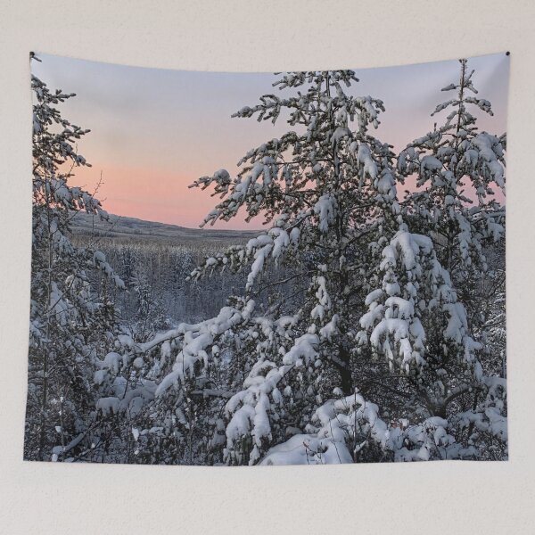 Item preview, Winter Forest Orange Blue Sunset  designed and sold by Judydcreates.