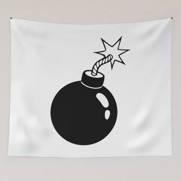 Item preview, Cartoon Bomb Icon – Explosive Vector with Fuse designed and sold by AFernandesDSG.