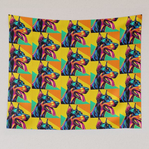 Item preview, Colorful cute doberman dog  designed and sold by Dogandesighn.