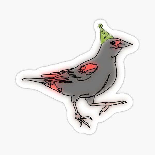 Item preview, Blackbird Celebration – green Party Hat Bird Illustration designed and sold by Ashley’sAnimals .