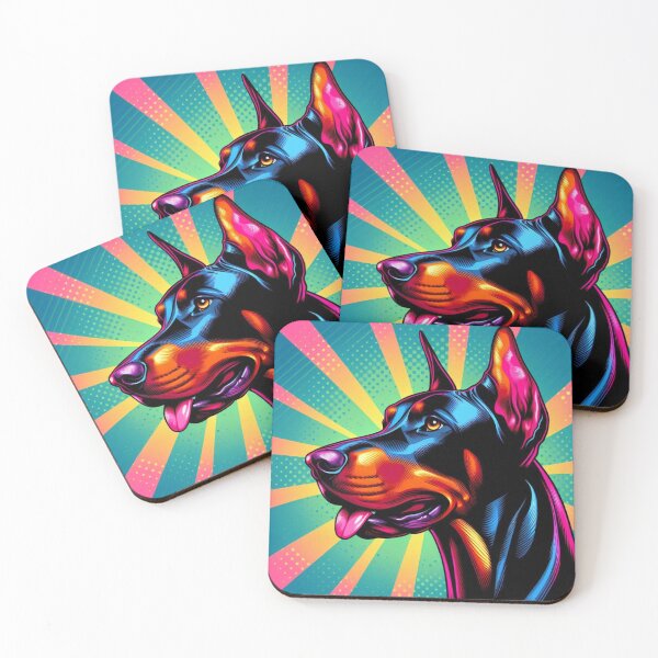 Item preview, Colorful cute doberman dog designed and sold by Dogandesighn.