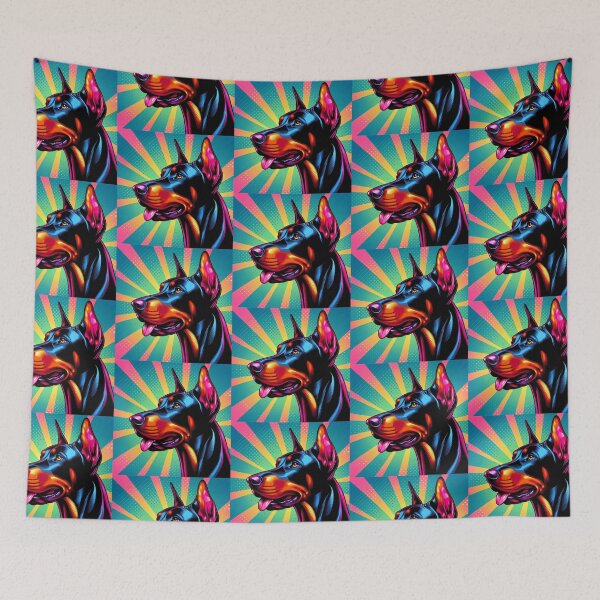 Item preview, Colorful cute doberman dog designed and sold by Dogandesighn.