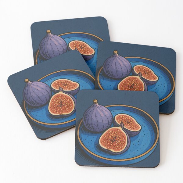 Item preview, Figs on Blue Plate – Bold Cartoon Style designed and sold by Pacika.