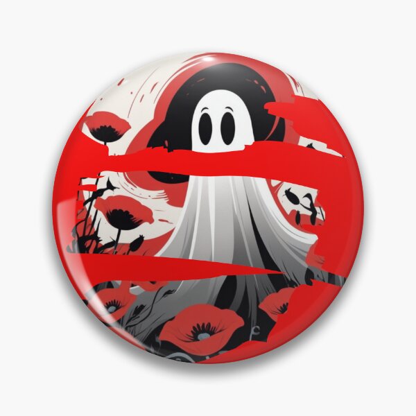 Item preview, "Ghost Among Crimson Poppies – Bold Minimalist Halloween Art" designed and sold by expert1.