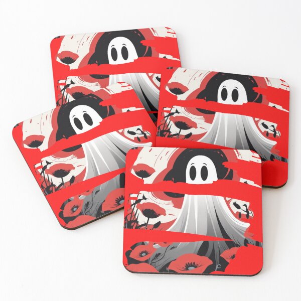 Item preview, "Ghost Among Crimson Poppies – Bold Minimalist Halloween Art" designed and sold by expert1.