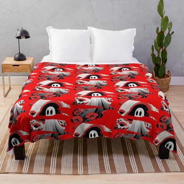 Item preview, "Ghost Among Crimson Poppies – Bold Minimalist Halloween Art" designed and sold by expert1.