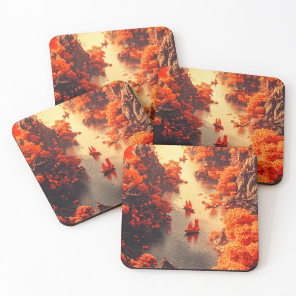 Item preview, Autumn River Scene with Junks designed and sold by PetsArt.