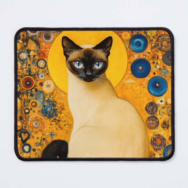 Item preview, Siamese cat in Klimt style designed and sold by PetsArt.