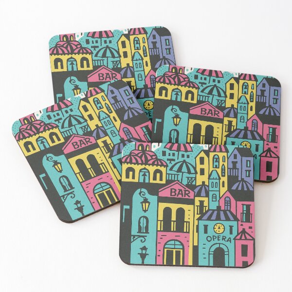 Item preview, Colorful City Opera Illustration – Whimsical Music-Themed Urban Art Print designed and sold by weirdfishes123.