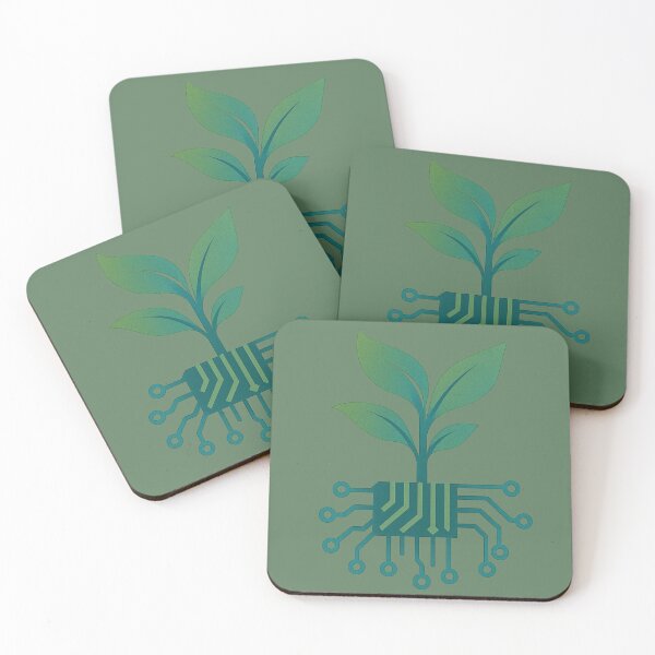 Item preview, Organic Plant Growing From Futuristic Circuit Board designed and sold by ChernivtsiSkoda.
