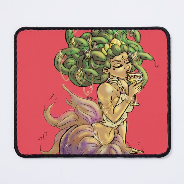 Item preview, Divine Medusa Queen with Gold Jewelry and Chalice – Glam Fantasy, Greek Goddess, and Black Girl Magic Illustration designed and sold by SegretDreams.