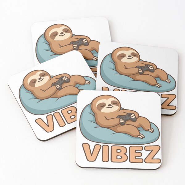Item preview, Sloth Gamer Vibes on a Bean Bag designed and sold by Jaded's Cute Clips.