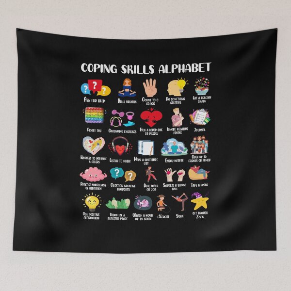 Item preview, Coping Skills Alphabet, School Counselor, Occupational Therapy, SPED Teacher, Social Worker designed and sold by behindthefacts.