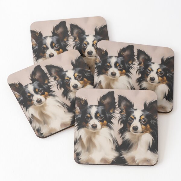 Item preview, Two Papillon Dogs Portrait  designed and sold by PetsArt.