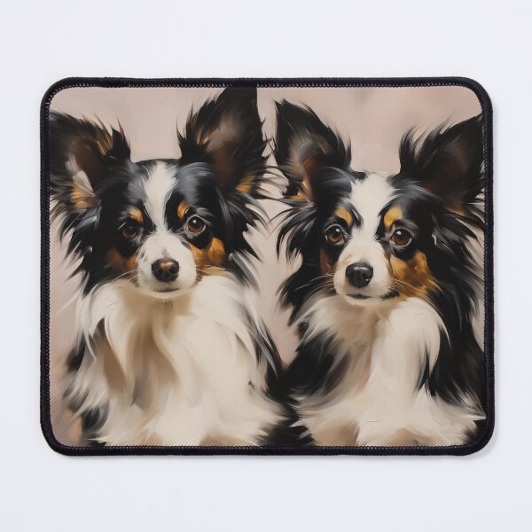 Item preview, Two Papillon Dogs Portrait designed and sold by PetsArt.