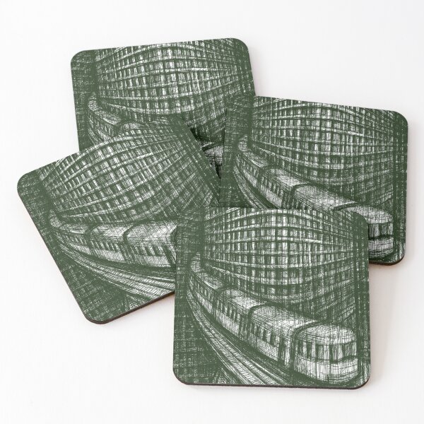 Item preview, Architectural Sketch Gift  Futuristic Green Building Drawing Urban Structure Line Art  Unique Gift for Architects Architecture Students and Designers designed and sold by IlustratorCAT.