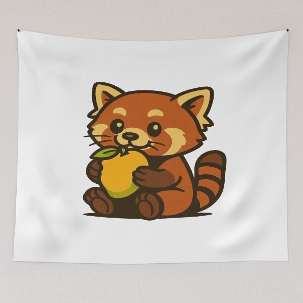 Item preview, Red panda eating mango designed and sold by YourFavBuddy.