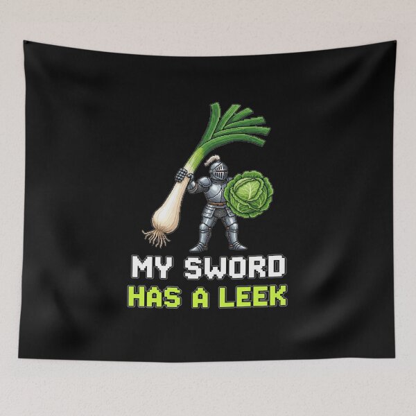 Item preview, My Sword Has a Leek - Funny Vegan Knight designed and sold by Joyful-Park.