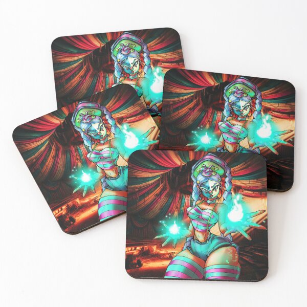 Item preview, Electrical-Magic Clown Girl in a Sinister Circus - Psychedelic Dark Fantasy & Clowncore Design designed and sold by SegretDreams.