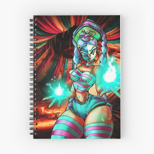 Item preview, Electrical-Magic Clown Girl in a Sinister Circus - Psychedelic Dark Fantasy & Clowncore Design designed and sold by SegretDreams.