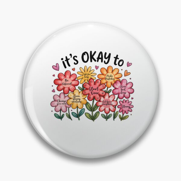 Item preview, It's okay to boho floral, flowers ABA Therapist, Speech Therapy, BCBA, Mental Health, RBT, affirmations, motivational  designed and sold by behindthefacts.