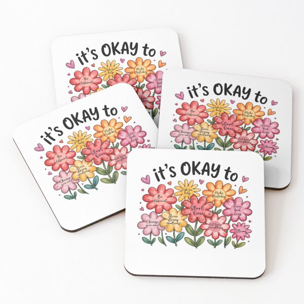 Item preview, It's okay to boho floral, flowers ABA Therapist, Speech Therapy, BCBA, Mental Health, RBT, affirmations, motivational  designed and sold by behindthefacts.