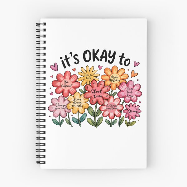 Item preview, It's okay to boho floral, flowers ABA Therapist, Speech Therapy, BCBA, Mental Health, RBT, affirmations, motivational  designed and sold by behindthefacts.