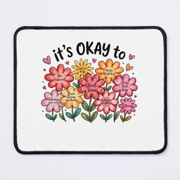 Item preview, It's okay to boho floral, flowers ABA Therapist, Speech Therapy, BCBA, Mental Health, RBT, affirmations, motivational designed and sold by behindthefacts.