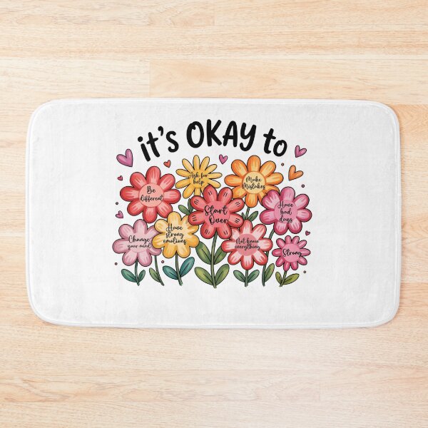 Item preview, It's okay to boho floral, flowers ABA Therapist, Speech Therapy, BCBA, Mental Health, RBT, affirmations, motivational  designed and sold by behindthefacts.