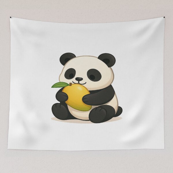 Item preview, Panda eating mango designed and sold by YourFavBuddy.