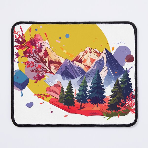Item preview, Stylized pine forest with subtle mountain peaks in the distance designed and sold by OooPstudio.