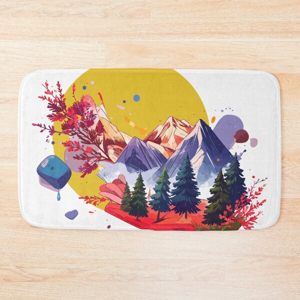 Item preview, Stylized pine forest with subtle mountain peaks in the distance designed and sold by OooPstudio.