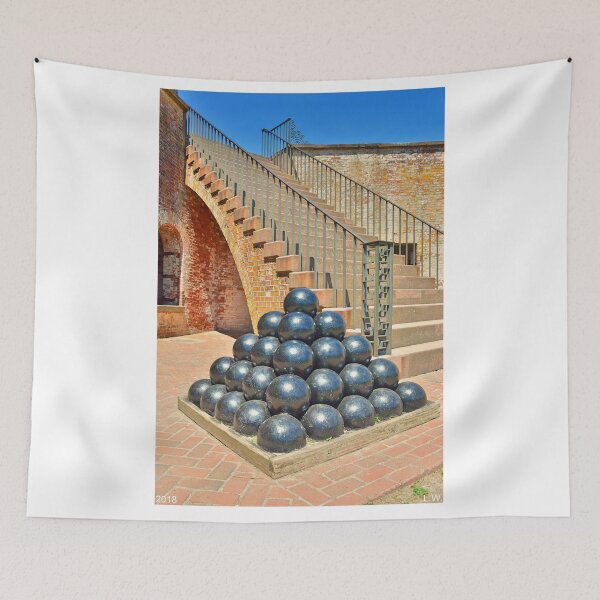 Item preview, Cannon Balls And The Stairs At Fort Macon North Carolina Vertica designed and sold by LisaWootenPhoto.